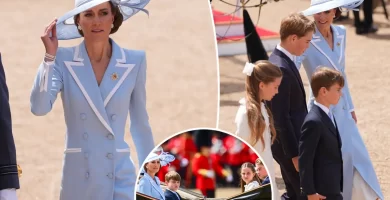 Kate Middleton wears powder blue at Trooping the Color 2026