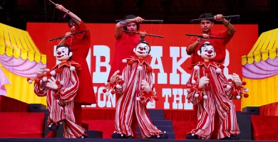 The Bob Baker Marionette Theater performs at Coachella in 2026.