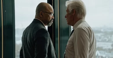 L-R Jeffrey Wright as Henry and Richard Gere as Bosko in The Agency, episode 1, season 2