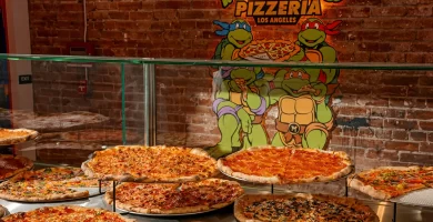 The new Teenage Mutant Ninja Turtles pizzeria in Santa Monica, California