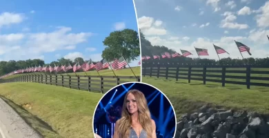 Carrie Underwood shares patriotic video of American flag display near her Tennessee property