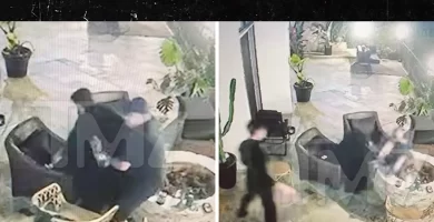 Tom Sandoval appears to push ex-Victoria's father Lee Robinson into lit fire pit during fight