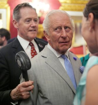 Throughout a historic heatwave, King Charles had a person observe him all over the place with a fan. 3 During a historic heatwave, King Charles had a man follow him everywhere with a fan.