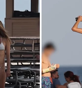 Alessandra Ambrosio strips right down to a tiny bikini throughout a busy day on the seashore 2 Alessandra Ambrosio strips down to a tiny bikini during a busy day at the beach