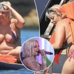 Bikini-clad Baby Rexha spotted enjoying a day on a yacht in Ibiza after 'Love Island' performance