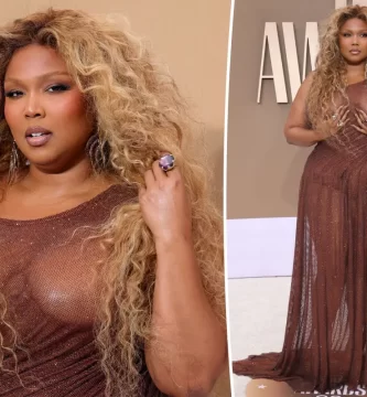 Lizzo Goes Daringly Bare in a Sheer Brown Gown for the BET Awards 2 Lizzo Goes Daringly Naked in a Sheer Brown Dress for the BET Awards