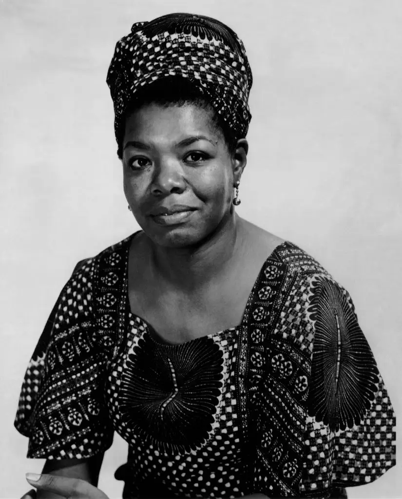 Portrait of Maya Angelou, dated around 1970.