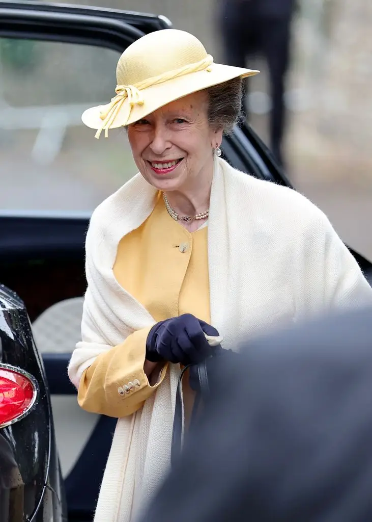 Peter Phillips and Harriet Sperling share their first romantic kiss after a fairytale marriage ceremony 14 Princess Anne, Princess Royal, arrives for the royal wedding of Peter Phillips and Harriet Sperling at All Saints Church on June 6, 2026 in Kemble, England.