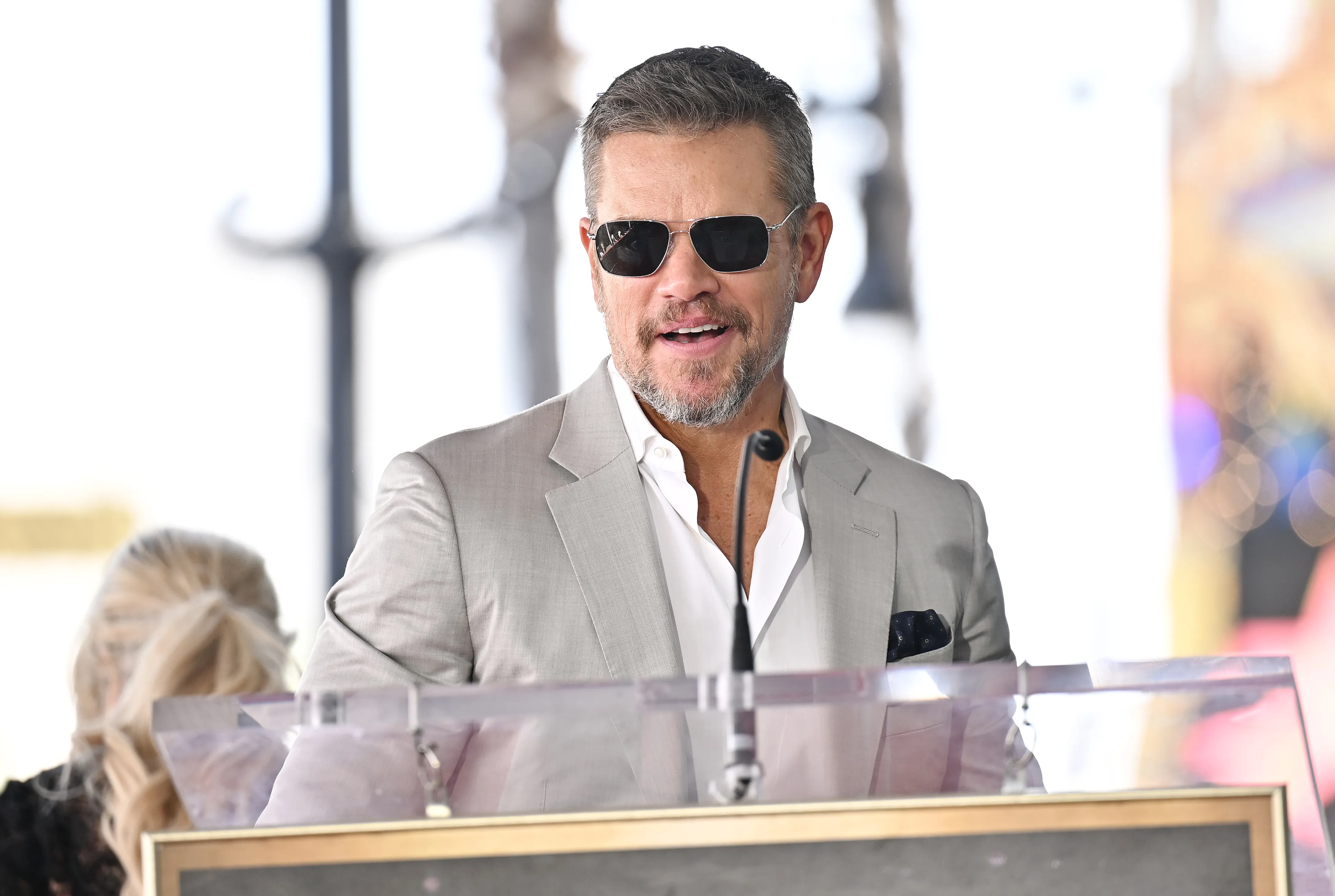 Matt Damon says the 'ruthless' nature of Hollywood has saved him away from fatherhood greater than he'd like 1 Matt Damon at the ceremony honoring Stanley Tucci and Emily Blunt with a star on the Hollywood Walk of Fame on April 30, 2026 in Los Angeles, California.