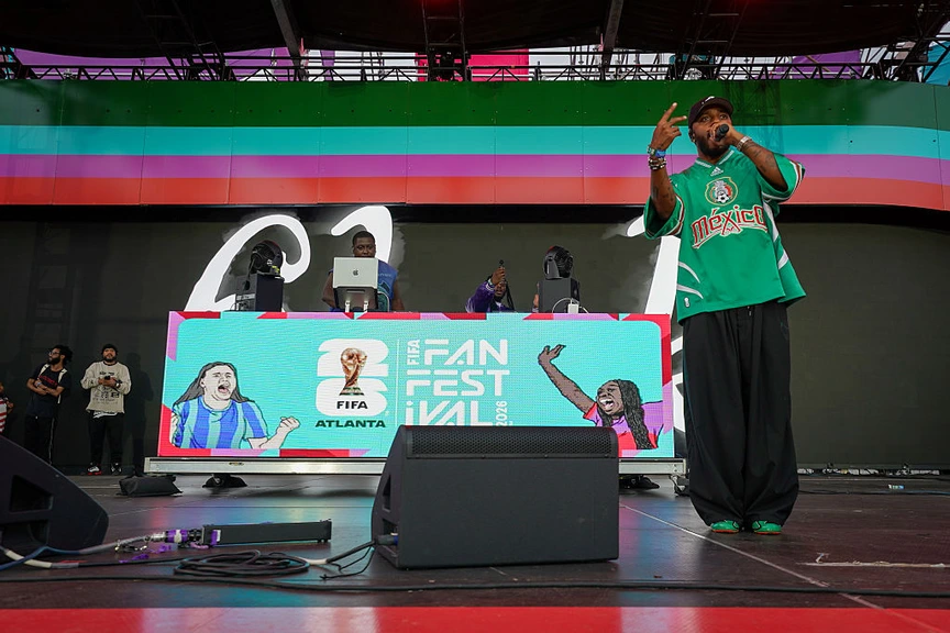 6LACK at the FIFA Fan Fest in Atlanta.