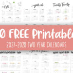 Printable 2027 2028 Two Year Calendars Feature Image
