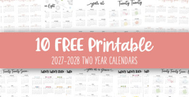 Printable 2027 2028 Two Year Calendars Feature Image