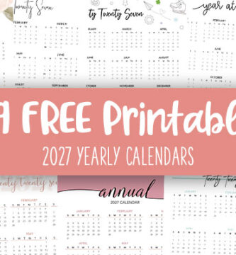 Printable 2027 Yearly Calendars Feature Image