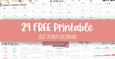 Printable 2027 Yearly Calendars Feature Image