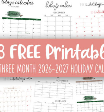 Printable Two And Three Month 2026 2027 Holiday Calendars Feature Image