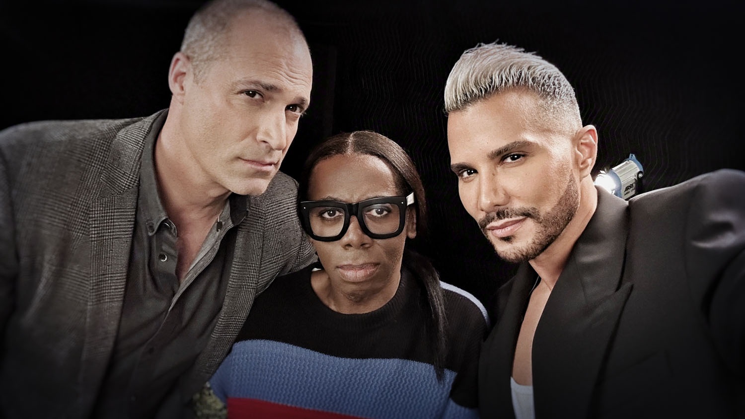 Nigel Barker, Miss J and Jay Manuel in Reality Check: Inside America's Next Top Model. Cr. Courtesy of Netflix © 2026