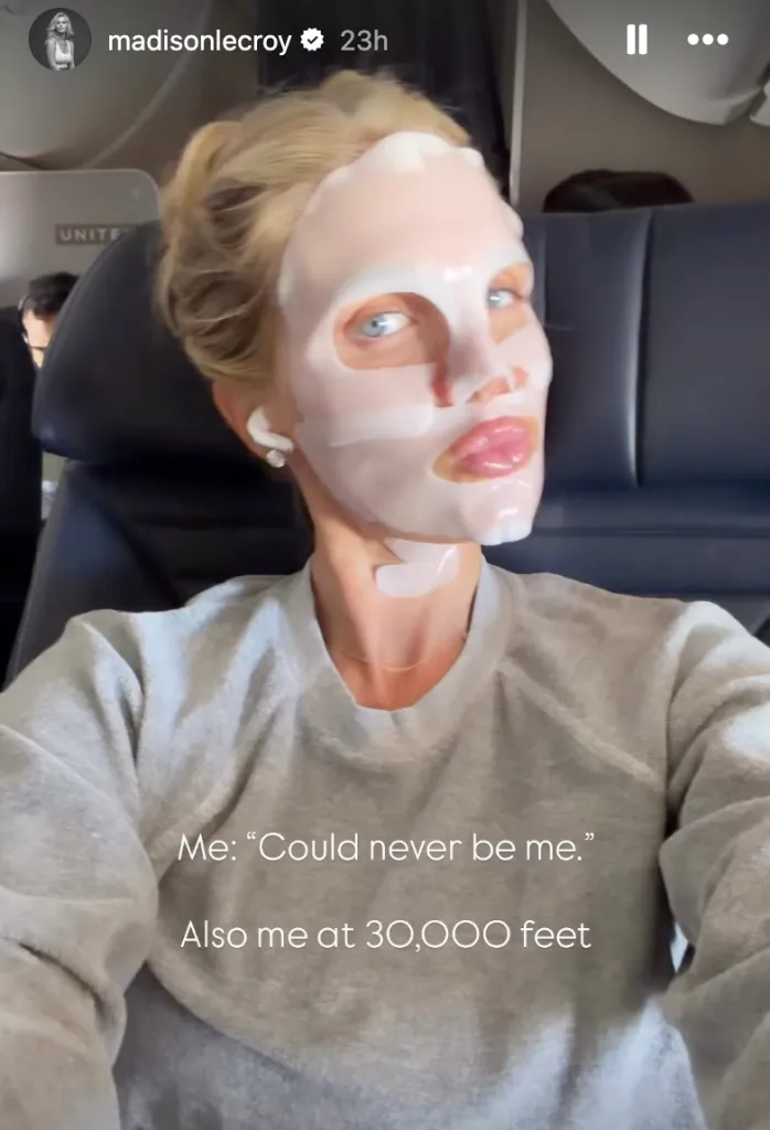 Madison LeCroy and Kris Jenner cannot get sufficient of those masks Sungboon Editor 1 A woman with a mask on a plane.