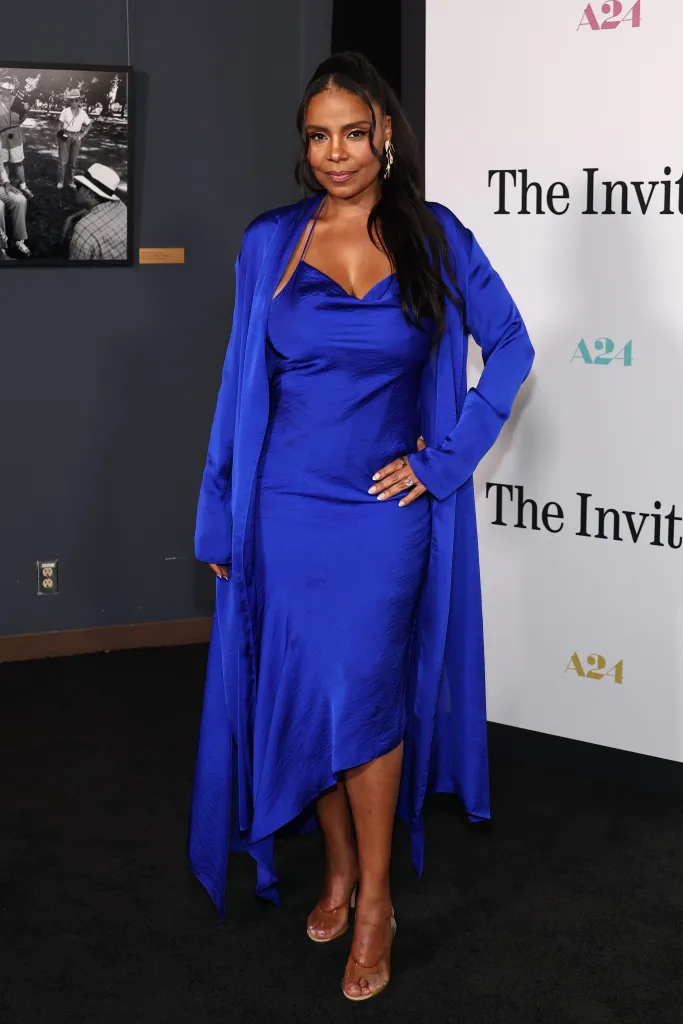 Sanaa Lathan attends the Los Angeles premiere of A24 "The invitation" at the DGA Theater on June 24, 2026 in Los Angeles, California. 