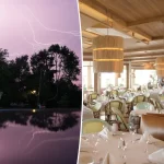 Le Bilboquet refuses entry to the East during a horrible storm which brought down trees in Calissa