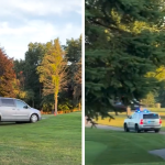 Video shows attempted murder suspect leading cops on car chase through golf course