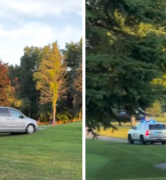 Video shows attempted murder suspect leading cops on car chase through golf course