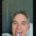 Robbie Williams addresses the white stuff on microphone during World Cup broadcast