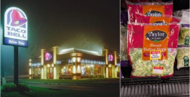 Taco Bell and Taylor Farms are being sued by individuals who contracted cyclosporosis 25 photos outside Taco Bell at night and discounted Taylor Farms salad mix in a supermarket cooler