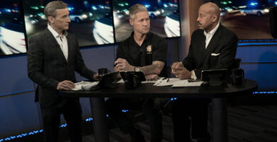 The 'Dwell PD' Gang Reunites as Tom Morris Jr. Joins 'On Patrol: Dwell' 17 Live PD, from left: host Dan Abrams, guest analyst Sean 'Sticks' Larkin, analyst Tom Morris Jr., (2017).