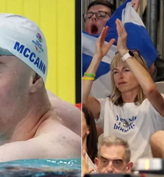 Madeleine McCann's parents Kate and Gerry cheer on their son Sean at the Commonwealth Games