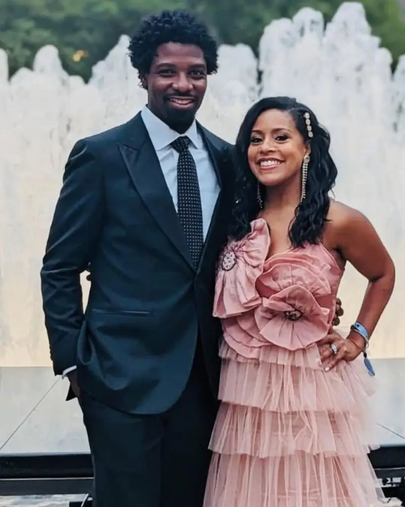 In the present day's Sheinelle Jones Dazzles With Child Bump Picture Alongside With Emotional Message In Nostalgic Submit 3 Sheinelle Jones with her husband Uche Ojeh
