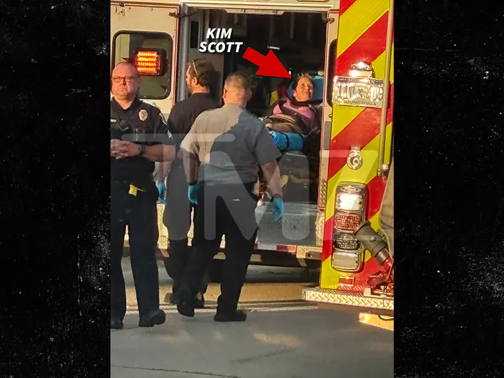 Kim Mathers Scott in an ambulance Tmz 2