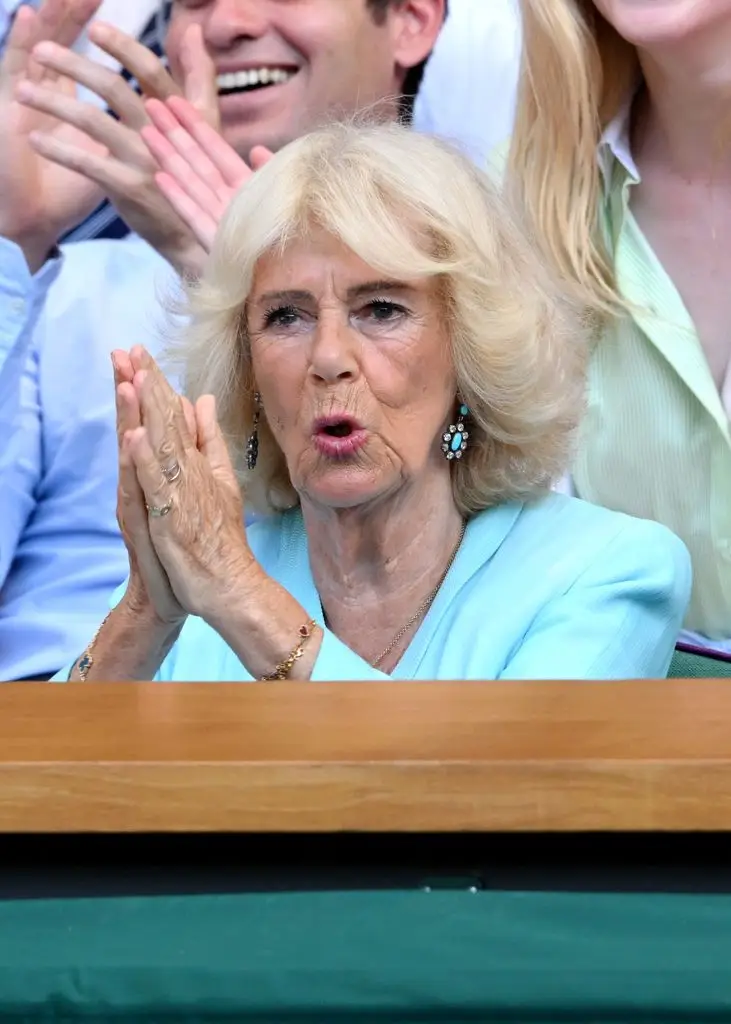 Arthur Fery's unimaginable Wimbledon prize cash is assured 1 A close-up photo of Queen Camilla in the royal box at Wimbledon