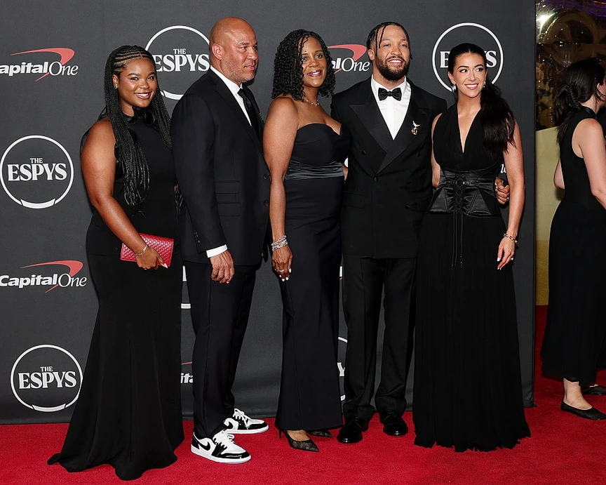 Rick and Sandra Brunson (with their son Jalen of the NY Knicks, their wife Ali Marks Brunson and their daughter Erica)