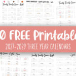 Printable 2027 2029 Three Year Calendars Feature Image