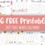 Printable 2027 Three Month Calendars Feature Image