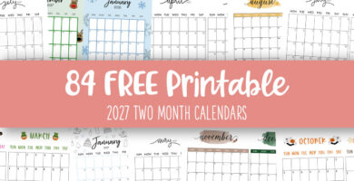 Printable 2027 Two Month Calendars Feature Image