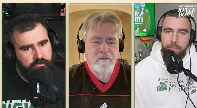 Jason Kelce and Kelce Travis Kelce Podcast New Heights