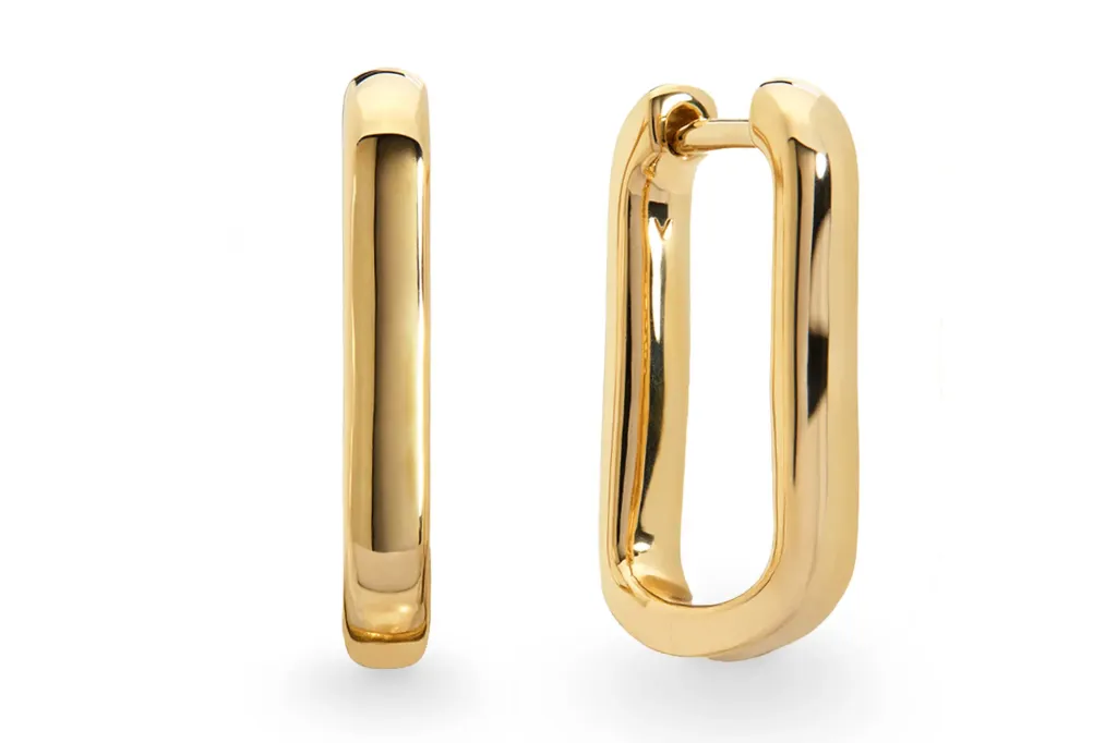 Nordstrom's Anniversary Sale has celebrity-worn jewellery discounted as much as 35% off 9 Two golden rectangular hoop earrings.