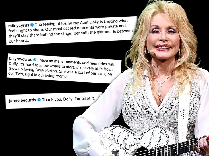 Celebrities react to Dolly Parton's death