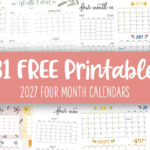 Printable 2027 Four Month Calendars Feature Image