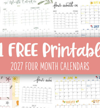 Printable 2027 Four Month Calendars Feature Image
