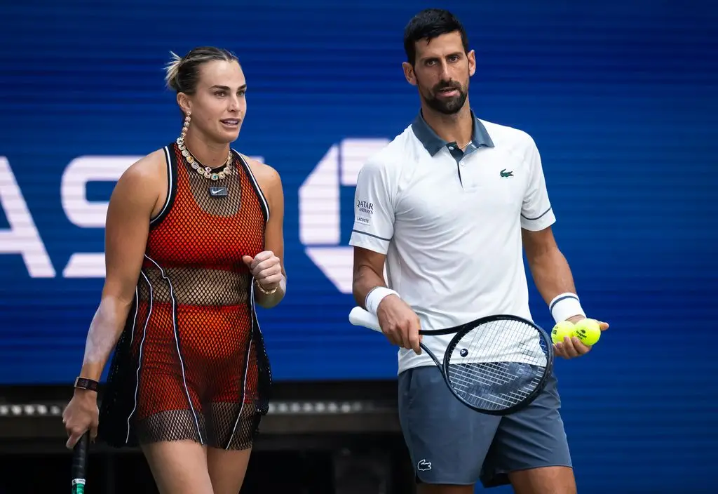Aryna Sabalenka Responds to Feedback on 'Daring' US Open Sheer Outfit: 'I Heard They Do not Like It' 1 Aryna Sabalenka and Novak Djokovic recently played together