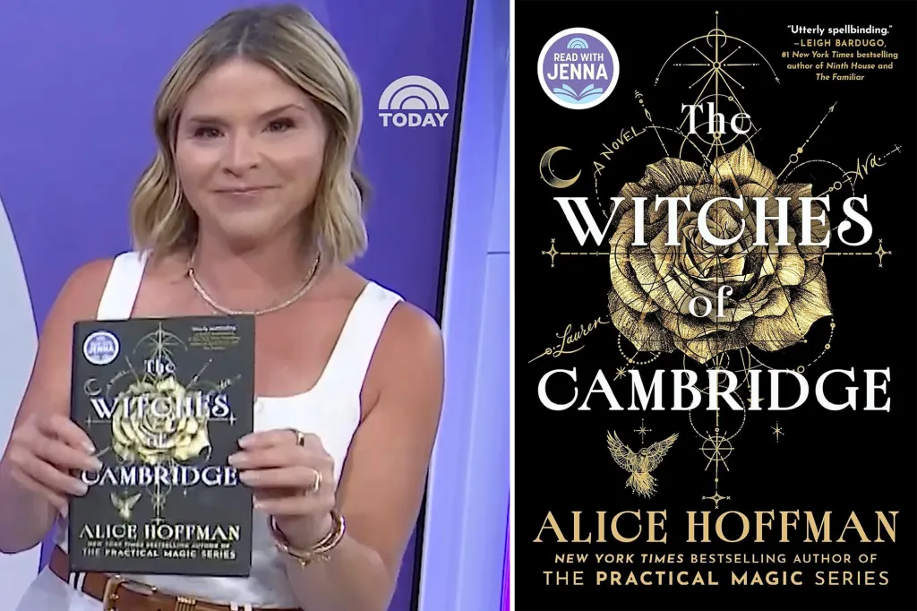 7 Celeb E-book Membership Picks to Learn in September 2026 2 Jenna Bush Hager holding "The Cambridge Witches" book next to a full view of the book cover.
