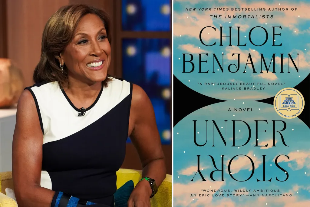 7 Celeb E-book Membership Picks to Learn in September 2026 6 Collage of Robin Roberts and the cover of the novel "UNDER THE STORY" by Chloé Benjamin.