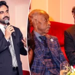 Mayor Zohran Mamdani congratulates Rev. Al Sharpton at party MS Now