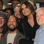 Mariska Hargitay and Jalen Brunson pose on the set of 'Law and Order: SVU' and other celebrity photos