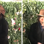 Johnny Depp bites into decorative plant at Vegas event