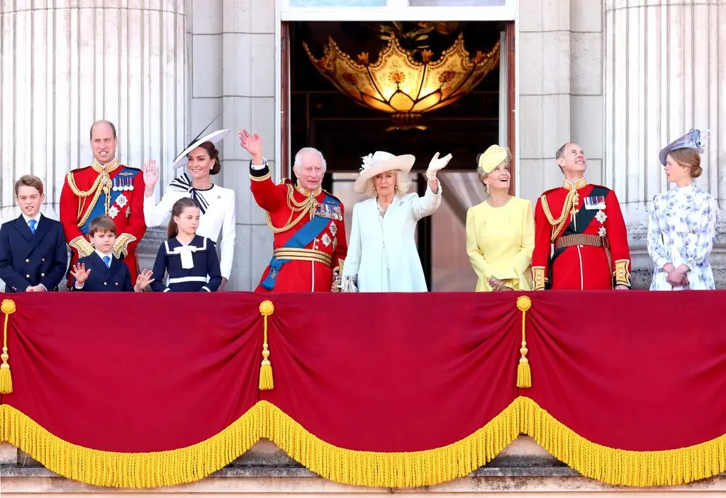 The weird nickname the royal household used for Princess Diana behind closed doorways 3 Prince George of Wales, Prince William, Prince of Wales, Prince Louis of Wales, Catherine, Princess of Wales, Princess Charlotte of Wales, King Charles III, Queen Camilla, Sophie, Duchess of Edinburgh, Prince Edward, Duke of Edinburgh and Lady Louise Windsor on the balcony during Trooping the Color at Buckingham Palace on June 15, 2024 in London, England.
