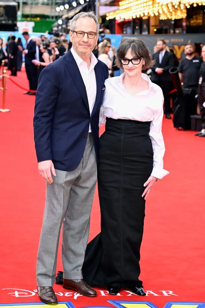 Richard Burke and Joan Cusack attend the "Toy Story 5" UK launch event at Odeon Luxe Leicester Square on May 28, 2026 in London, England.
