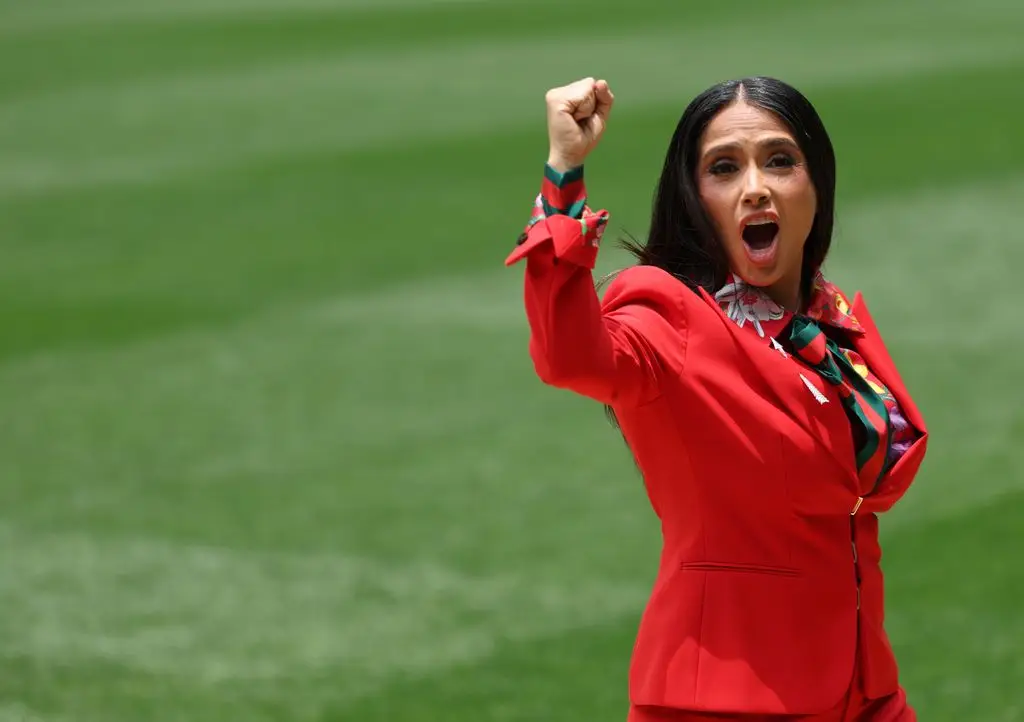 Check out Salma Hayek's charity invitational night – from well-known faces to document donations 2 Salma Hayek performs during the opening ceremony before the 2026 FIFA World Cup Group A match between Mexico and South Africa at Mexico City Stadium on June 11, 2026 in Mexico City, Mexico. (Photo by MB Media/Getty Images)